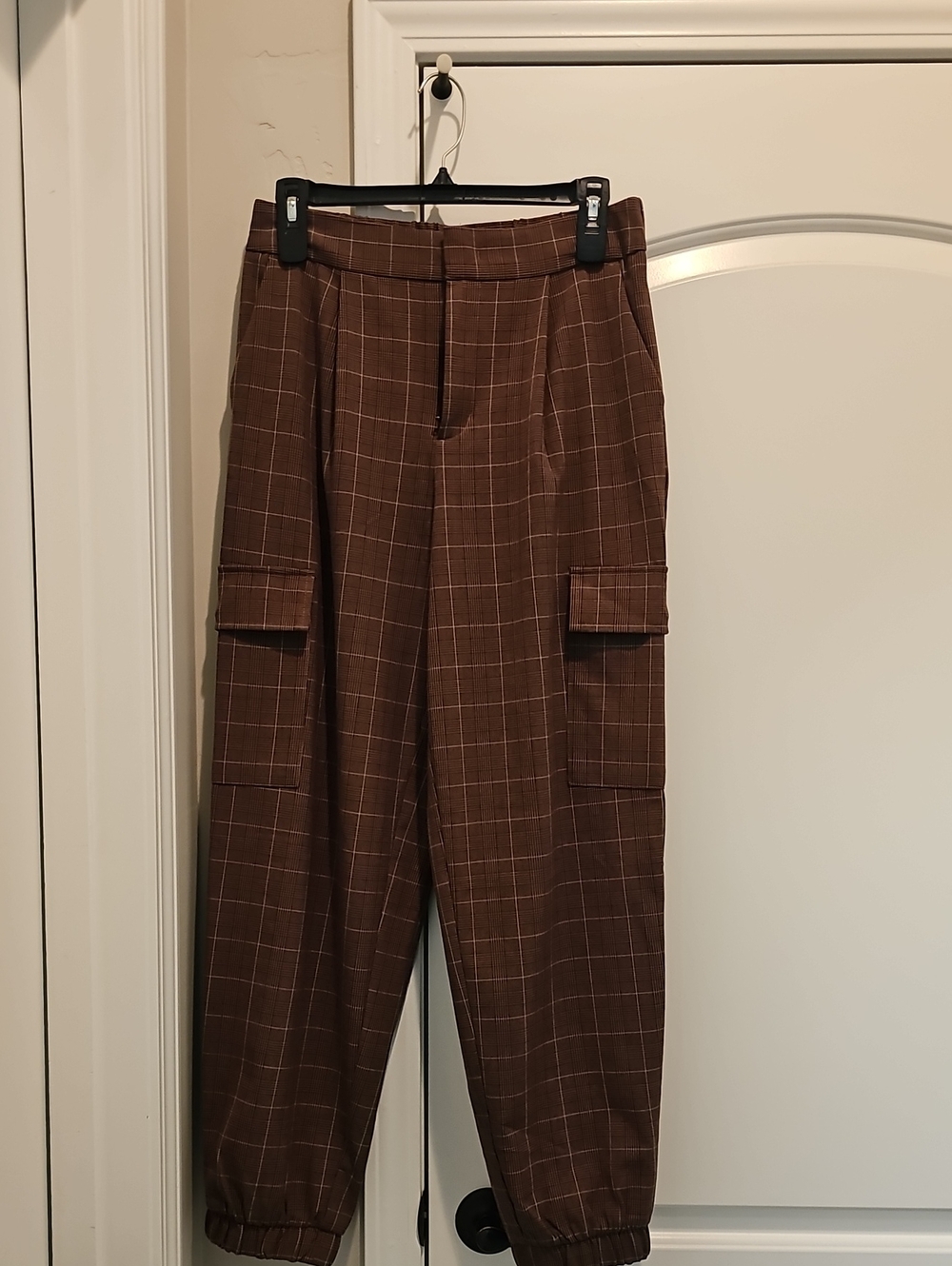a new day Brown Windowpane Cargo Pants